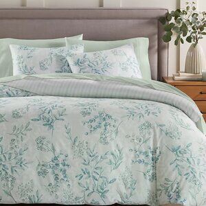 Charter Club Eucalyptus Garden Cotton KING Duvet Cover & Shams Set Green